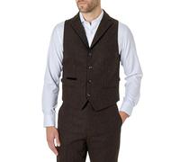 Xposed Men’s Classic Tweed Collar Waistcoats Vintage 1920s Retro Styled Smart Tailored Fit Vests [AMZCH-CWC-DANE-D1-COFFEE-44]