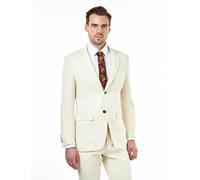 Xposed Men’s Cream Honeycomb Blazer Tailored Ivory Suit Jacket [BLZ-ZAK-CREAM-42UK/52EU]