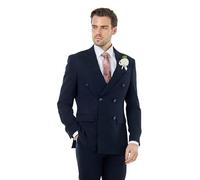 Xposed Men’s Honeycomb Navy Blue Tailored Suit Jacket [BLZ-DB-ZAK-NAVY-48UK/58EU]