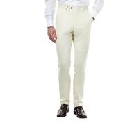 Xposed Men’s Ivory Tailored Suit Trousers Cream Honeycomb Weave [TRS-ZAK-CREAM-32]