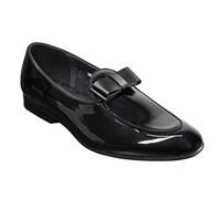 Xposed Men’s Shiny Patent Leather Loafers with Bow Tie Formal Slip on Dress Wedding Shoes [U68083-55-NOIR-11UK] Black