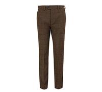 Xposed Men’s Tailored Fit Herringbone Weave Trousers Vintage Styled Navy Tweed Pants[TRS-X6680-1-TAN-32]