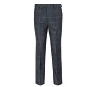 Xposed Men’s Tailored Fit Herringbone Weave Trousers Vintage Styled Navy Tweed Pants[TRS-X6680-3-NAVY-42]