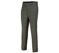 Xposed Men’s Tweed Check Trousers Retro 1920s Vintage Styled Herringbone Tailored Fit Suit Pants [TRS-VITORI-A2-GREEN-40]
