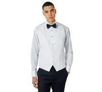 Xposed Men’s White Tuxedo Suit Waistcoat Damask Flocked Jacquard Print [WC-HENRY-WHITE, UK/US 44 EU 54]