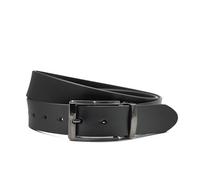 Xposed Menâ€™s Black Genuine Leather Belt Classic 3 cm Smart Formal Trouser Jeans Belts [BLT-RB-N3-110cm]
