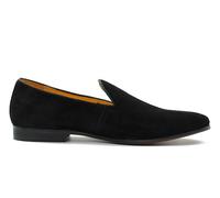 Xposed Menâ€™s Black Velvet Slippers Real Leather Classic Plain Slip on Tuxedo Loafers [HY78-J9-BLACK-44EU,10UK]