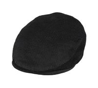 Xposed Menâ€™s Classic 100% Cotton Corduroy Flat Cap Peaked Fully Lined Hat Black Tan [WF2175-BLACK-M]