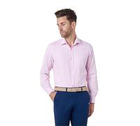 Xposed Menâ€™s Classic Collar Single Cuff Black Shirt Tailored Fit [SL-1050-PINK-XL]