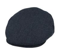 Xposed Menâ€™s Classic Country Herringbone Wool Blend Flat Caps Retro Tweed Hat Grey Navy [WF2172-NAVY-XL]