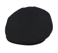 Xposed Menâ€™s Classic Wool Blend Flat Cap Countryside Retro 1920s Gatsby Plain Hat [WF2171-BLACK-L]