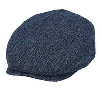 Xposed Menâ€™s Harris Tweed 100% Pure Scottish Wool Flat Cap Hand Woven Herringbone Hat [HT201NVY-NAVY-L]