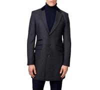 Xposed Menâ€™s Herringbone Long Overcoat Classic Wool Blend Tailored Fit 3/4 Mid Length Coat Jacket [COAT-COSMO-LIGHT-GREY-48UK]