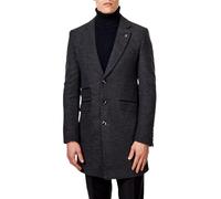 Xposed Menâ€™s Tweed Long Overcoat Classic Wool Blend Tailored Fit Mid Length 3/4 Coat Jacket [COAT-NESTOR-CHARCOAL-48UK]