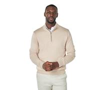 XPOSED Men's 100% Cotton Knit Quarter Zip Jumper Comfort Style in Cream | Size: XL XPOSED Cream XL