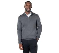 XPOSED Men's 100% Cotton Knit Zip Neck Jumper for All Occasions in Grey | Size: XL XPOSED Grey XL