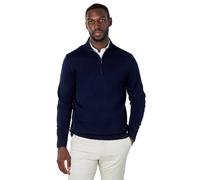 XPOSED Men's 100% Cotton Knit Zip Neck Jumper for Casual & Smart Occasions in Navy | Size: XS XPOSED Navy XS