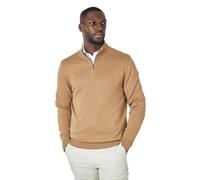 XPOSED Men's 100% Cotton Knit Zip Neck Jumper for Stylish Comfort in Camel | Size: 3XL XPOSED Camel 3XL