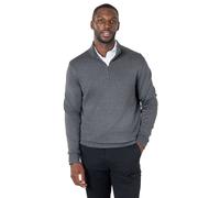 XPOSED Men's 100% Cotton Knit Zip Neck Jumper in Dark Grey | Size: 2XL XPOSED Dark Grey 2XL