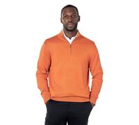 XPOSED Men's 100% Cotton Knit Zip Neck Jumper in Orange | Size: 3XL XPOSED Orange 3XL