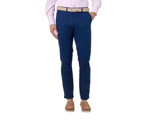 Xposed Mens 100% Cotton Stretch Pre Washed Chino Navy Blue Tapered Legs [SID-CHINO20-NAVY-34]