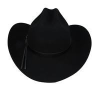 Xposed Mens 100% Pure Wool Stiff Cowboy Hat Outback Cattleman Wide Brim Western Rancher [CY313BLK-BLACK-L]