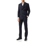XPOSED Men's Alfred 3-Piece Double-Breasted Pinstripe Suit - Regular Tailored Fit in Navy | Size: 46R XPOSED Navy 46R