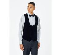XPOSED Men's Archie Velvet Double Breasted Tuxedo Waistcoat in Black | Size: 44 XPOSED Black 44