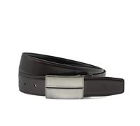 Xposed Mens Black Brown Real Leather Belt Plaque Buckle Reversible Trouser [BLT-PIN-N11-120CM]