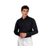 Xposed Mens Black Dress Tux Shirt Double Cuff with Cufflinks Easy Iron Cotton Tailored Fit [SHIRT-DB22-2-BLACK-19]