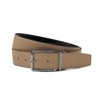 Xposed Mens Black Real Leather Dress Belt Reversible Turn Metal Pin Buckle Trouser Jeans [BLT-RB-N4-120cm]