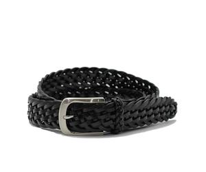 Xposed Mens Braided Real Leather Belt Retro Woven Strap 3 cm Smart Casual Jeans Chino Prong Buckle