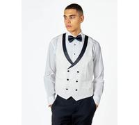 XPOSED Men's Bruce Floral Double Breasted Tuxedo Suit Waistcoat in White | Size: 54 XPOSED White 54