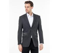 XPOSED Men's BRUCE Herringbone Wool Blazer in Charcoal | Size: 44 XPOSED Charcoal 44