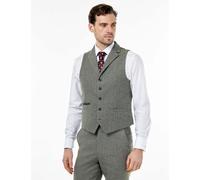 XPOSED Men's BRUCE Herringbone Wool Blend Waistcoat in Green | Size: 42 XPOSED Green 42
