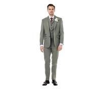 XPOSED Men's Bruce Tailored Herringbone Wool Suit in Green | Size: 44R XPOSED Green 44R
