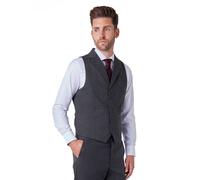 XPOSED Men's CALIX Wool Blend Herringbone Waistcoat in Dark Grey | Size: 42 XPOSED Dark Grey 42