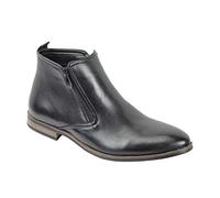 Xposed Mens Chelsea Boots Retro Classic Low Ankle 2 Zip Smart Casual Shoes UK Sizes[A1972H,Black,UK 7 EU 41]