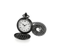 XPOSED Men's Classic 1920s Retro Pocket Watch & Chain in Black XPOSED Black One Size