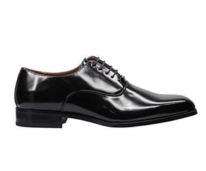 Xposed Mens Classic Polished Leather Upper Lace up Wholecut Oxford Shoes Black