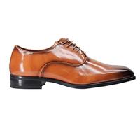 Xposed Mens Classic Polished Leather Upper Lace up Wholecut Oxford Shoes Tan