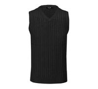 XPOSED Men's Classic Sleeveless V-Neck Knitted Jumper Versatile Styling in Black | Size: 3XL XPOSED Black 3XL