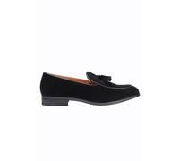 XPOSED Men's Classic Suede Tassel Loafers in Black | Size: 6 XPOSED Black 6