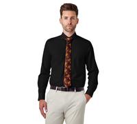 XPOSED Men's Classic Tailored Fit Shirt - 100% Cotton, Easy Iron in Black | Size: 16 inches XPOSED Black 16 inches