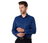 XPOSED Men's Classic Tailored Fit Shirt With Double French Cuffs in Navy | Size: 5XL XPOSED Navy 5XL