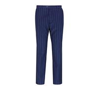 Xposed Mens Classic Wide Pinstripes Trousers White on Navy Smart Tailored Fit Suit Pants