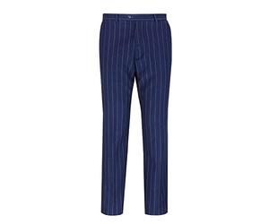 Xposed Mens Classic Wide Pinstripes Trousers White on Navy Smart Tailored Fit Suit Pants[TRS-6088-14-BLUE-44]