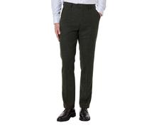 XPOSED Men's Dane D1 Classic Herringbone Tweed Tailored Fit Trousers in Green | Size: 34 XPOSED Green 34