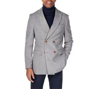 Xposed Mens Double Single Breasted Blazer Smart Retro Tailored Fit Coat Classic Suit Jacket[BLZ-DB-Marco,Grey,46]