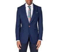 Xposed Mens Double Single Breasted Blazer Smart Retro Tailored Fit Coat Classic Suit Jacket[BLZ-SIN-Marco,Navy,44]